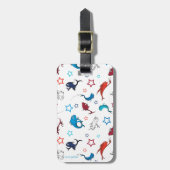 Dr. Seuss | One Fish Two Fish Star Muster Gepäckanhänger (Vorderseite vertikal)