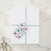Dr. Seuss | One Fish Two Fish Star Muster Geschenkanhänger (Mit Garn)