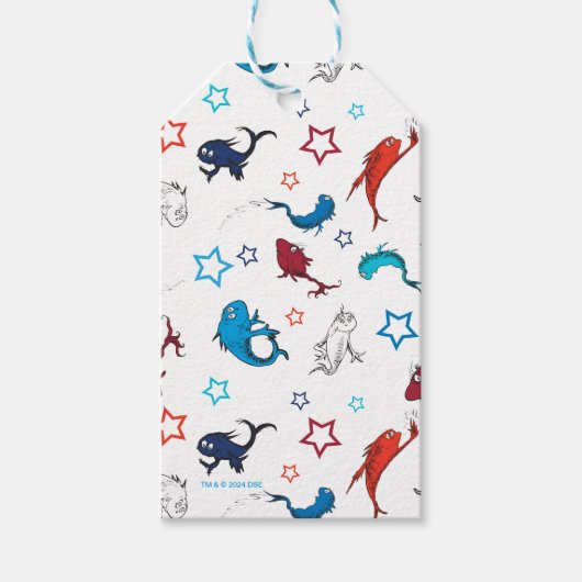 Dr. Seuss | One Fish Two Fish Star Muster Geschenkanhänger (Vorderseite)