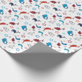 Dr. Seuss | One Fish Two Fish Star Muster Geschenkpapier (Ecke)