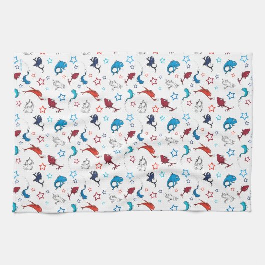 Dr. Seuss | One Fish Two Fish Star Muster Geschirrtuch (Horizontal)