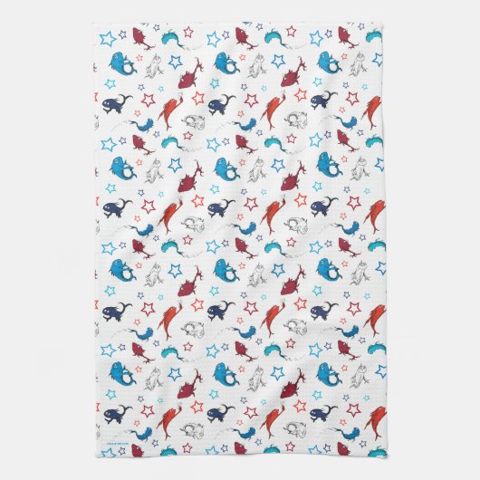 Dr. Seuss | One Fish Two Fish Star Muster Geschirrtuch (Vertikal)