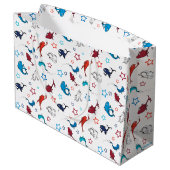 Dr. Seuss | One Fish Two Fish Star Muster Große Geschenktüte (Rückseite Schrägansicht)