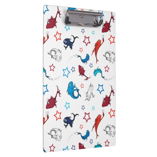 Dr. Seuss | One Fish Two Fish Star Muster Klemmbrett (Rechts)
