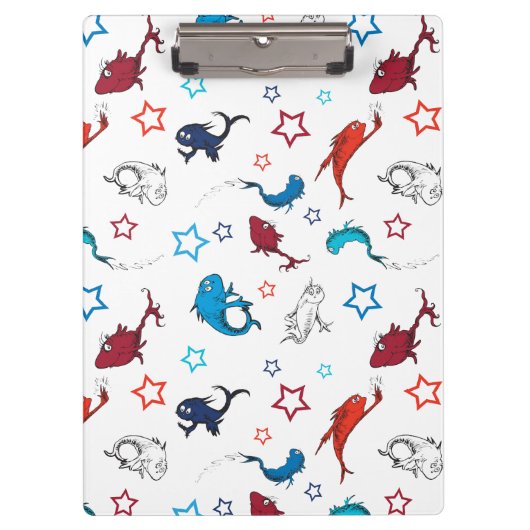 Dr. Seuss | One Fish Two Fish Star Muster Klemmbrett (Vorderseite)