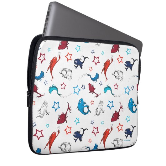Dr. Seuss | One Fish Two Fish Star Muster Laptopschutzhülle (Vorne Rechts)