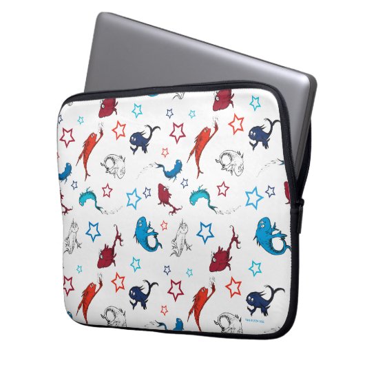 Dr. Seuss | One Fish Two Fish Star Muster Laptopschutzhülle (Vorderseite Links)