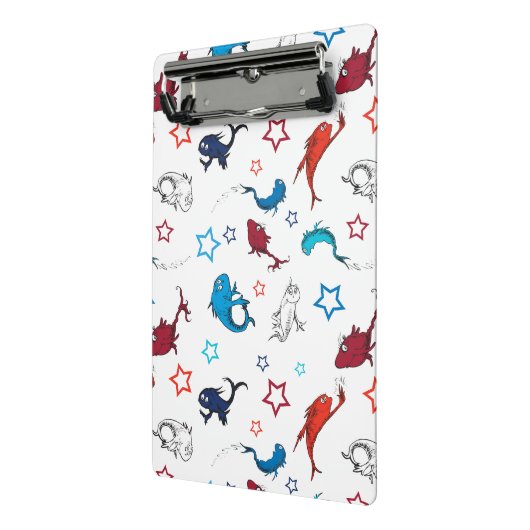 Dr. Seuss | One Fish Two Fish Star Muster Mini Klemmbrett (Gewinkelt2)