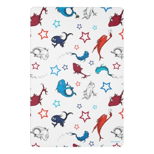 Dr. Seuss | One Fish Two Fish Star Muster Mini Klemmbrett (Rückseite)
