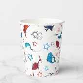 Dr. Seuss | One Fish Two Fish Star Muster Pappbecher (Rückseite)