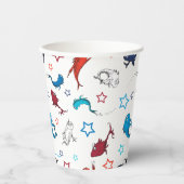 Dr. Seuss | One Fish Two Fish Star Muster Pappbecher (Vorderseite)