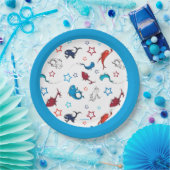 Dr. Seuss | One Fish Two Fish Star Muster Pappteller (Party)