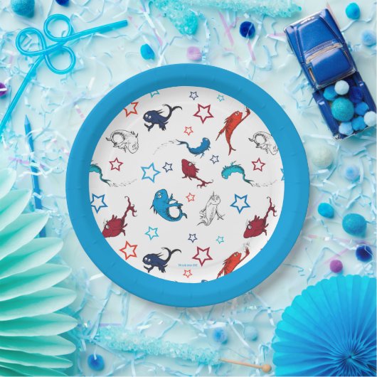 Dr. Seuss | One Fish Two Fish Star Muster Pappteller (Party)