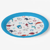 Dr. Seuss | One Fish Two Fish Star Muster Pappteller (Schrägansicht)