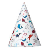 Dr. Seuss | One Fish Two Fish Star Muster Partyhütchen (Vorderseite)