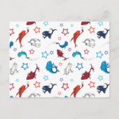 Dr. Seuss | One Fish Two Fish Star Muster Postkarte (Vorderseite)