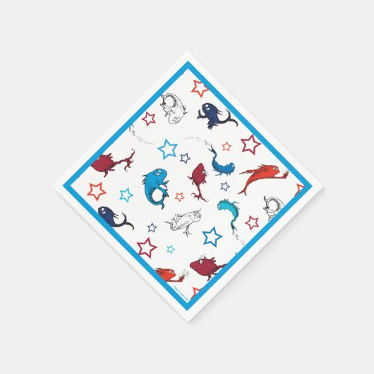 Dr. Seuss | One Fish Two Fish Star Muster Serviette (Ecke)