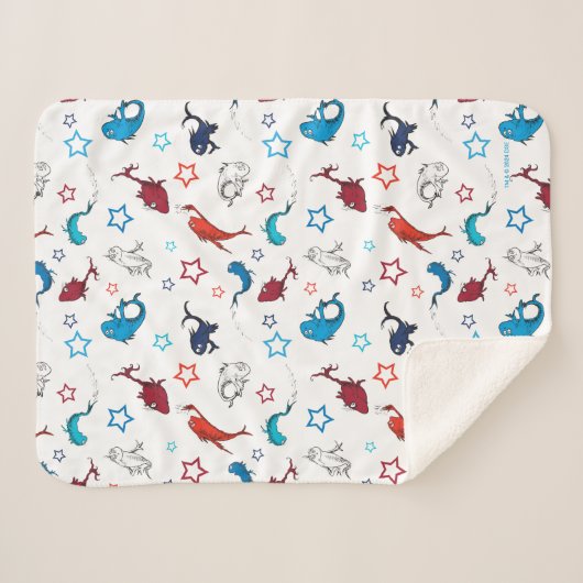 Dr. Seuss | One Fish Two Fish Star Muster Sherpadecke (Vorderseite (Horizontal))