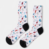 Dr. Seuss | One Fish Two Fish Star Muster Socken (Linkes Detail)