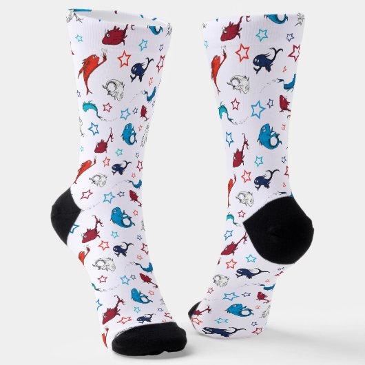 Dr. Seuss | One Fish Two Fish Star Muster Socken (Gewinkelt)