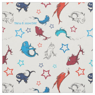 Dr. Seuss One Fish Two Fish Star Muster Stoff