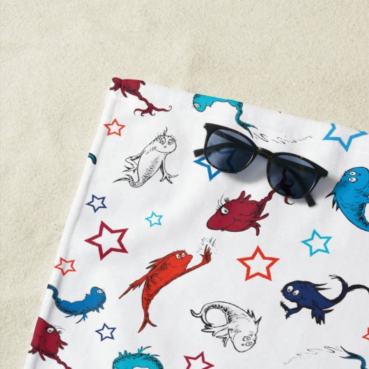 Dr. Seuss | One Fish Two Fish Star Muster Strandtuch (Beispiel)
