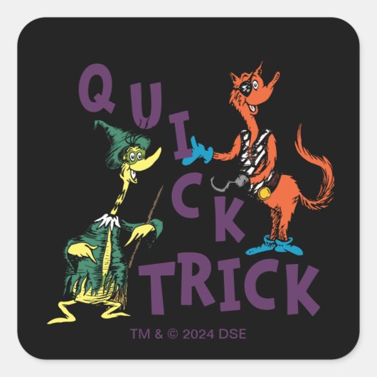Dr. Seuss | Quick Trick Halloween Graphic Quadratischer Aufkleber (Vorderseite)