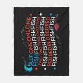 Dr. Seuss | Red Fish Blue Fish US Flag Graphic Fleecedecke (Vorderseite)