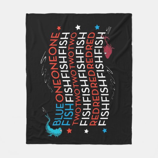 Dr. Seuss | Red Fish Blue Fish US Flag Graphic Fleecedecke (Vorderseite)