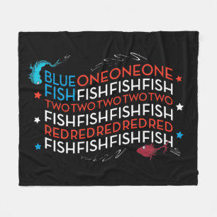 Dr. Seuss   Red Fish Blue Fish US Flag Graphic Fleecedecke