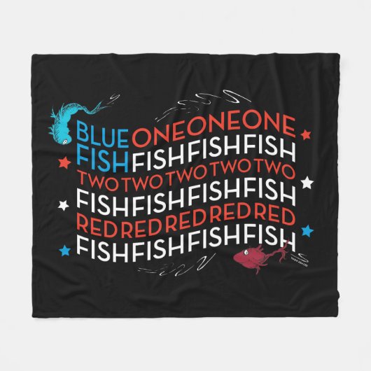 Dr. Seuss | Red Fish Blue Fish US Flag Graphic Fleecedecke (Vorderseite (Horizontal))