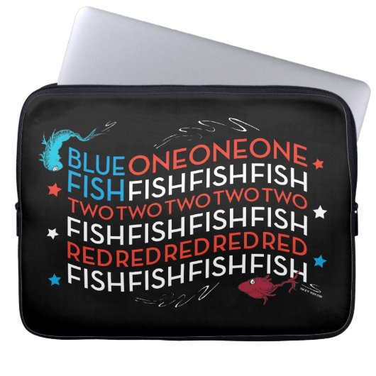Dr. Seuss | Red Fish Blue Fish US Flag Graphic Laptopschutzhülle (Vorderseite)