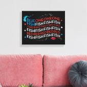 Dr. Seuss | Red Fish Blue Fish US Flag Graphic Leinwanddruck (Insitu (Wohnzimmer))