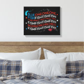Dr. Seuss | Red Fish Blue Fish US Flag Graphic Leinwanddruck (Insitu (Schlafzimmer))