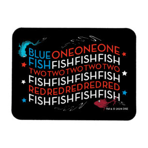 Dr. Seuss   Red Fish Blue Fish US Flag Graphic Magnet