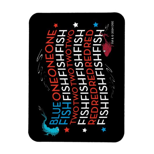 Dr. Seuss | Red Fish Blue Fish US Flag Graphic Magnet (Vertikal)