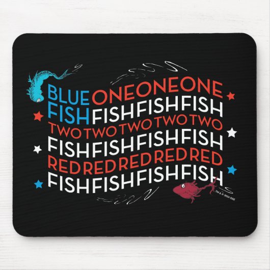 Dr. Seuss | Red Fish Blue Fish US Flag Graphic Mousepad (Vorne)