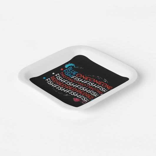 Dr. Seuss | Red Fish Blue Fish US Flag Graphic Pappteller (Gewinkelt)