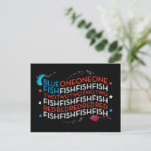 Dr. Seuss | Red Fish Blue Fish US Flag Graphic Postkarte (Stehend Vorderseite)