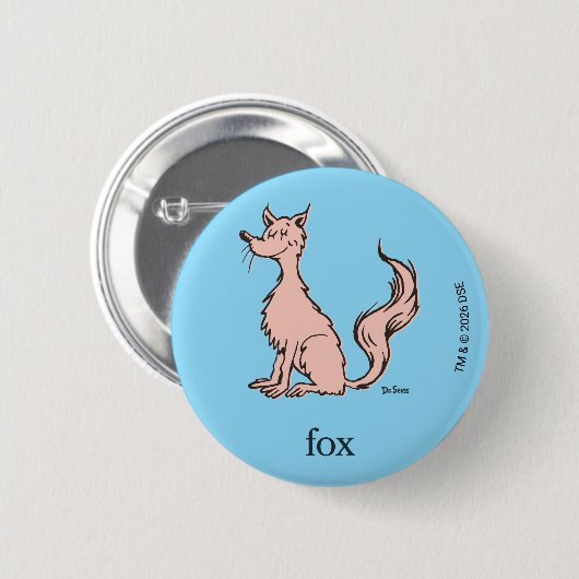 Dr. Seuss | Rosa Fuchs Button (Vorne & Hinten)