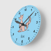 Dr. Seuss | Rosa Fuchs Runde Wanduhr (Winkel)