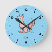 Dr. Seuss | Rosa Fuchs Runde Wanduhr (Vorderseite)