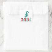 Dr. Seuss | Rot und Grün Quadratischer Aufkleber (Tasche)