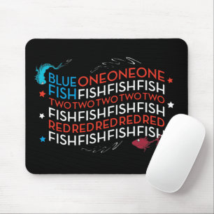 Dr. Seuss   Rote Fische Blaue Fische US-Flagge Gra Mousepad