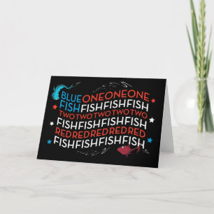Dr. Seuss   Roter Fisch Blauer Fisch US-Flagge Gra Karte