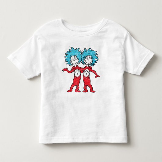 Dr. Seuss | Sache 1, Sache 2 Sitzen Kleinkind T-shirt (Vorderseite)