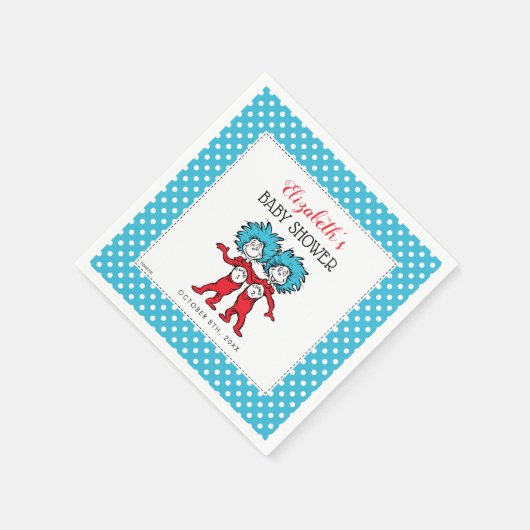 Dr. Seuss Sache 1 Sache 2 | Twins Baby Dusche Serviette (Ecke)