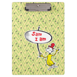 Dr. Seuss   Sam-I-Am hält Schild Klemmbrett