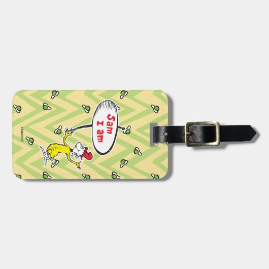 Dr. Seuss | Sam-I-Am-Holding-Zeichen Gepäckanhänger (Vorderseite horizontal)