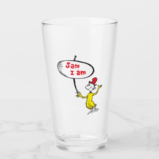 Dr. Seuss | Sam-I-Am-Holding-Zeichen Glas (Vorderseite)